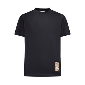 Burberry Men Cotton T-Shirt With Check Application